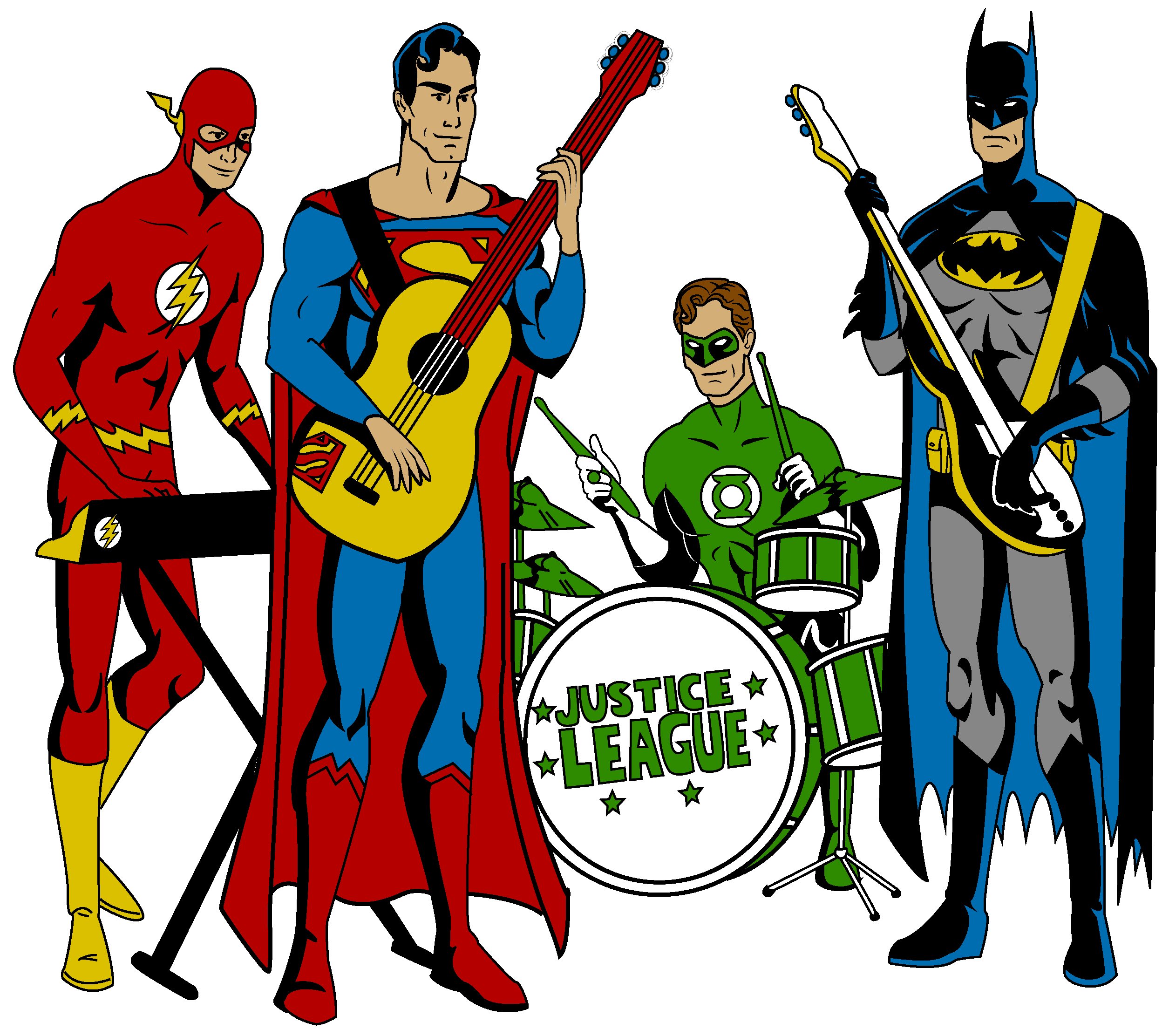 Музыка супер песни. Супергерои музыканты. Рок группа иллюстрация. Супергерои ансамбль. Супергерой музыкант.