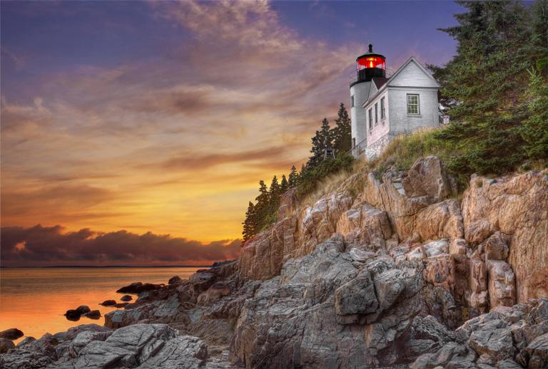 Nice Images Collection: Bass Harbor Lighthouse Desktop Wallpapers