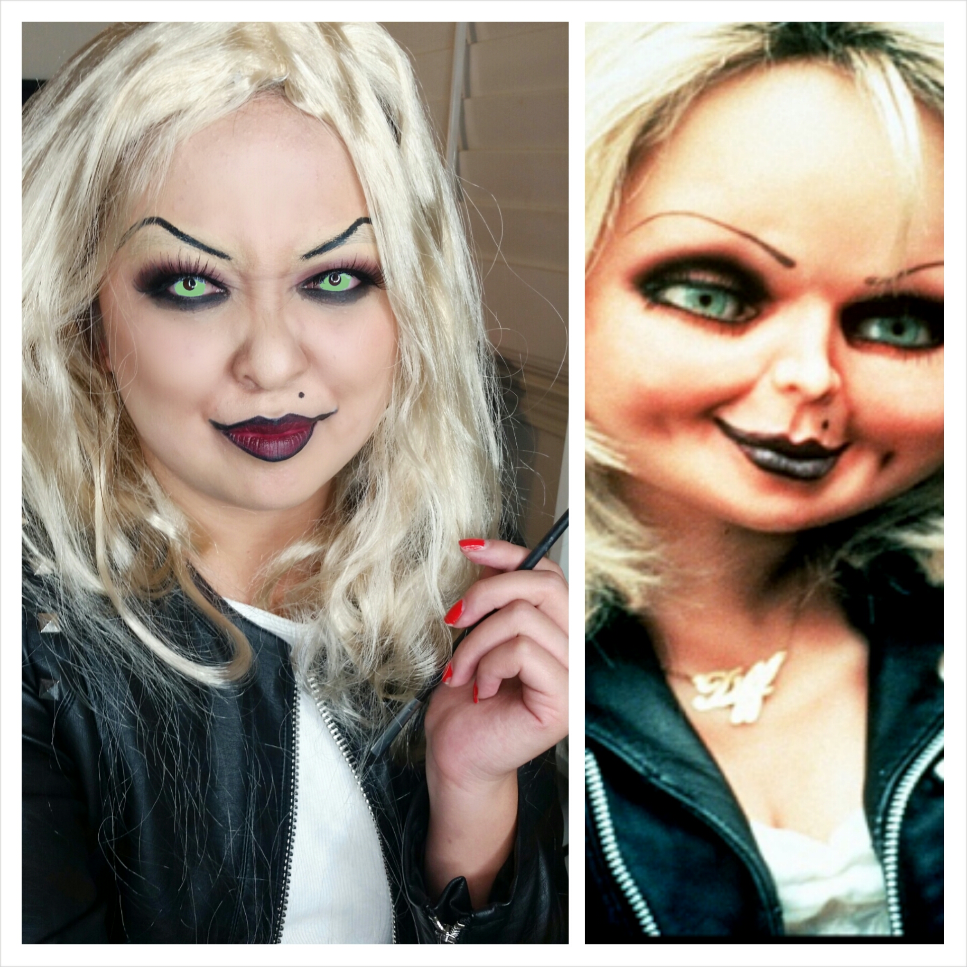 Halloween Makeup: Bride of Chucky! 