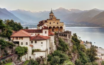 Church Madonna Del Sasso Backgrounds on Wallpapers Vista