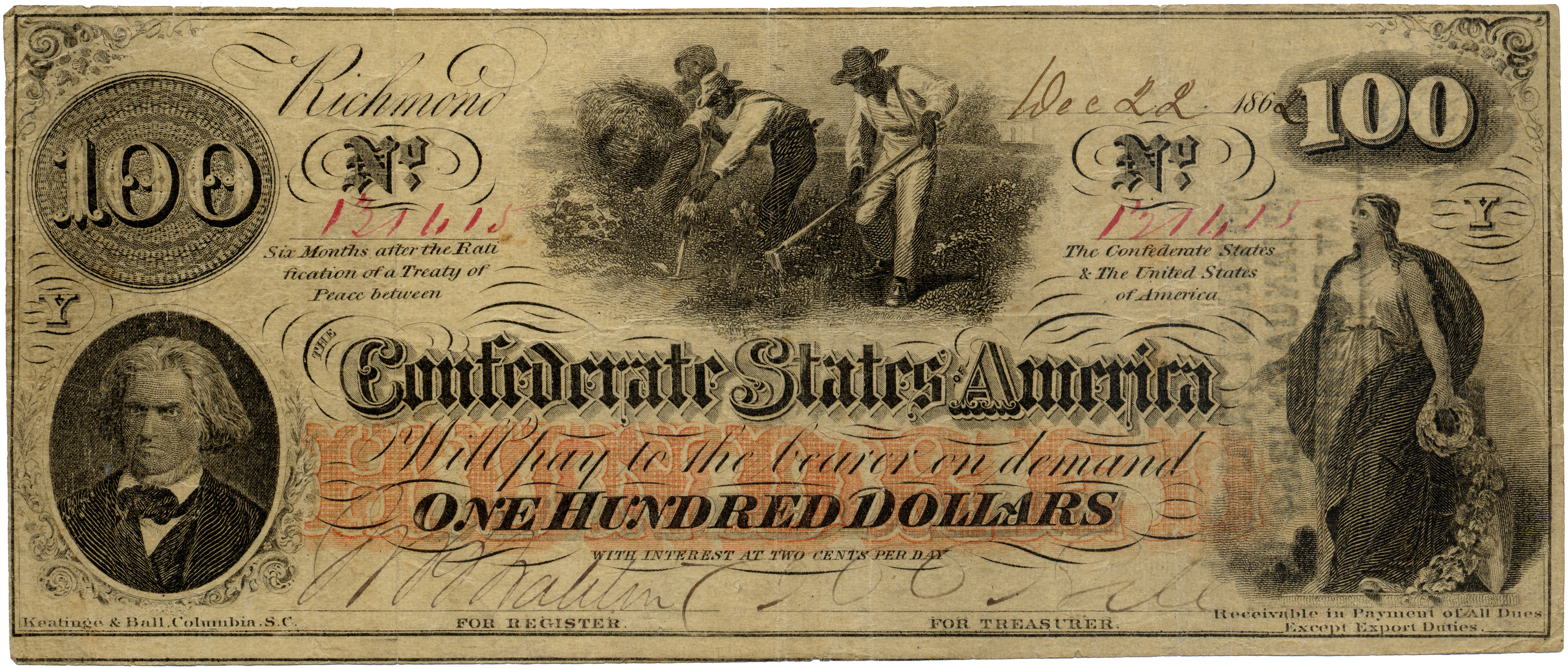 Confederate States Of America Dollar #2