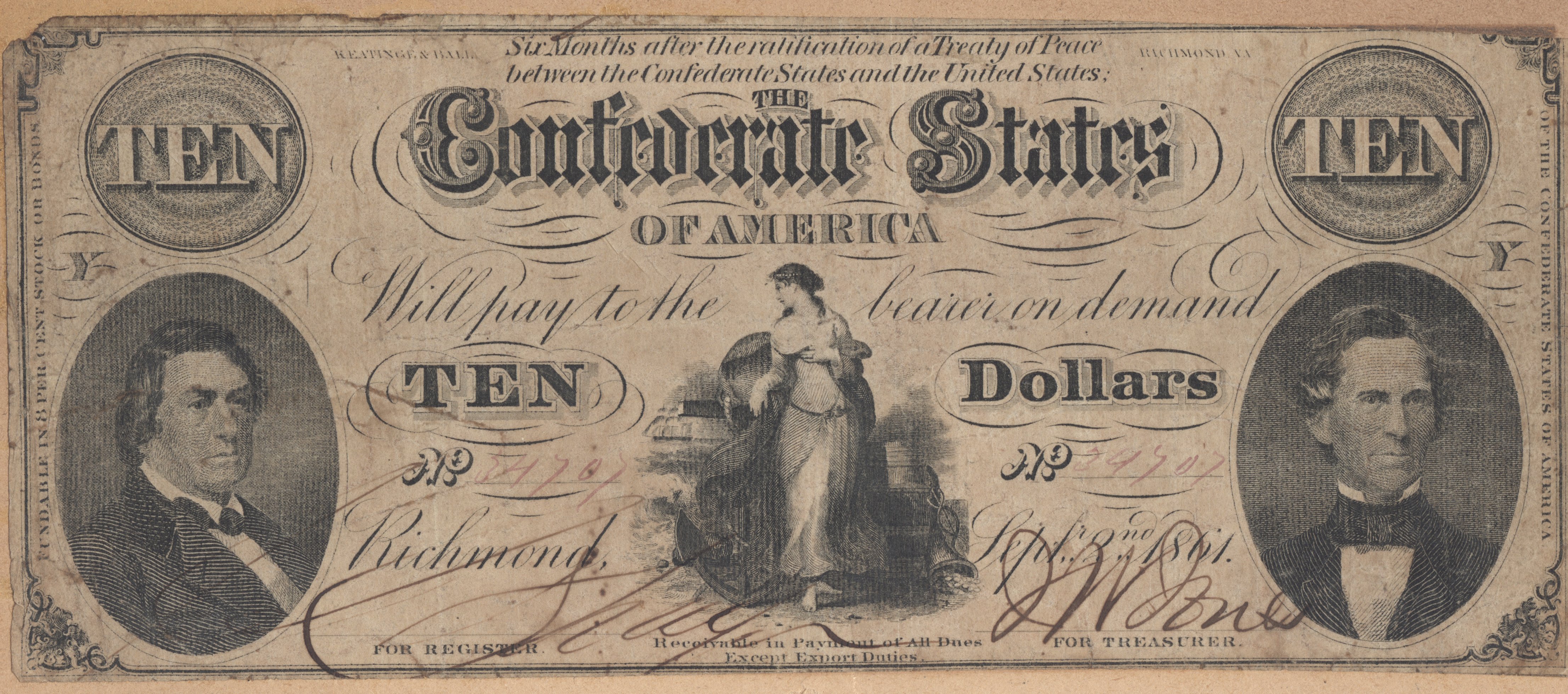 Confederate States Of America Dollar Pics, Man Made Collection