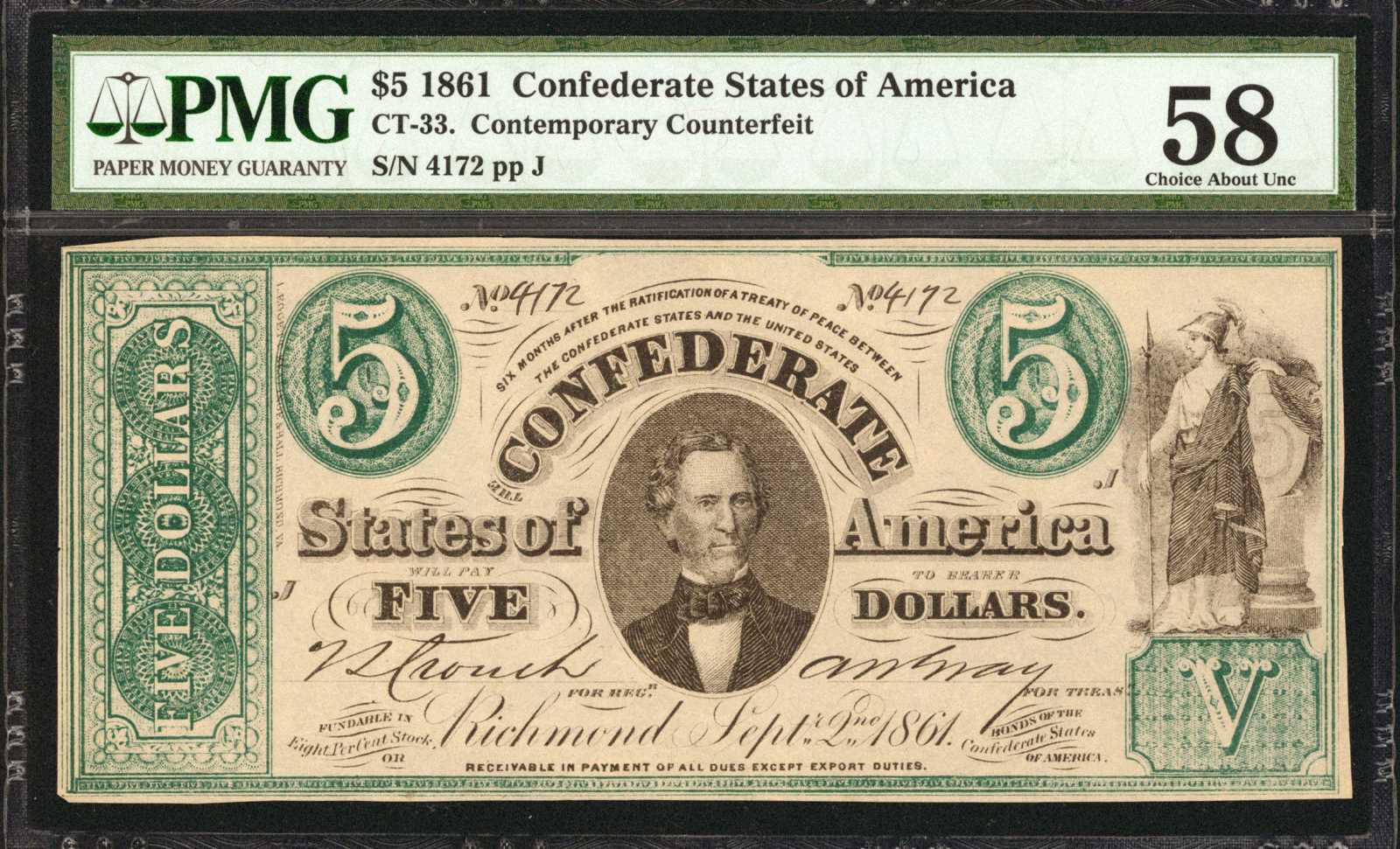 Confederate States Of America Dollar #1