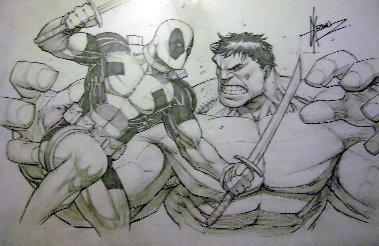 HD Quality Wallpaper | Collection: Comics, 1231x800 Deadpool Vs. Hulk