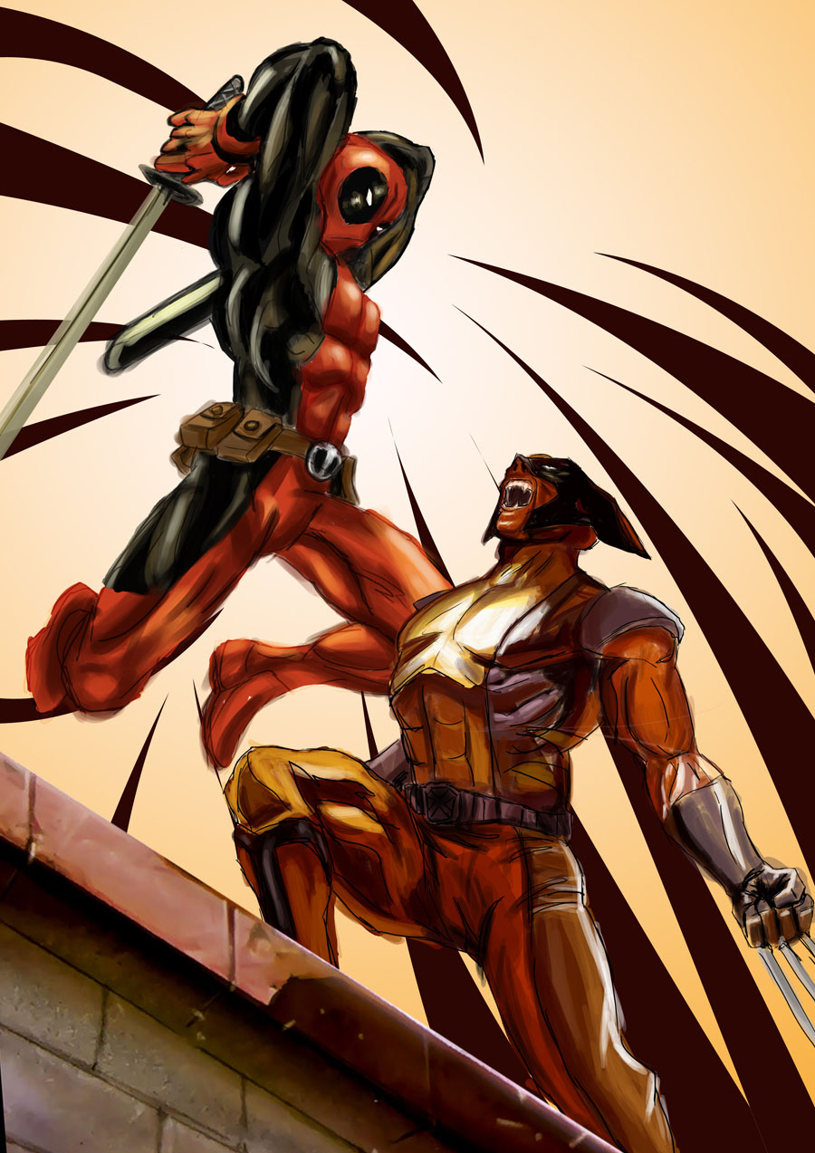 HD Quality Wallpaper | Collection: Comics, 900x1273 Deadpool Vs. Wolverine