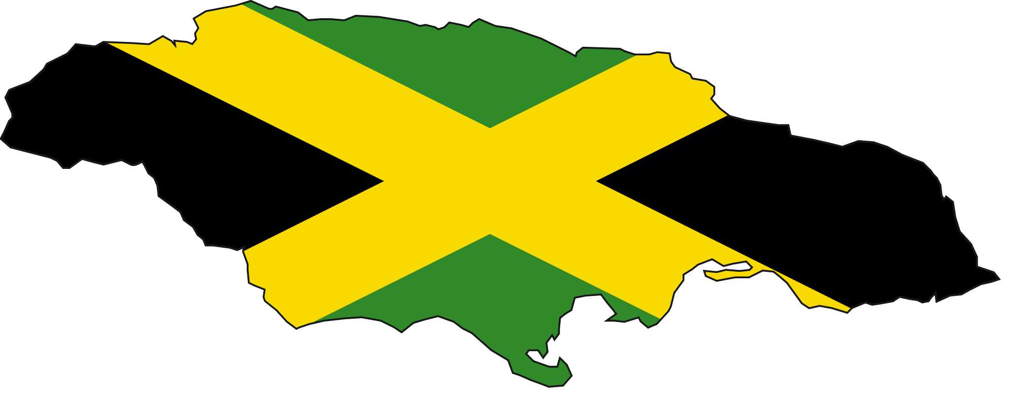 High Resolution Wallpaper | Flag Of Jamaica 2048x798 px