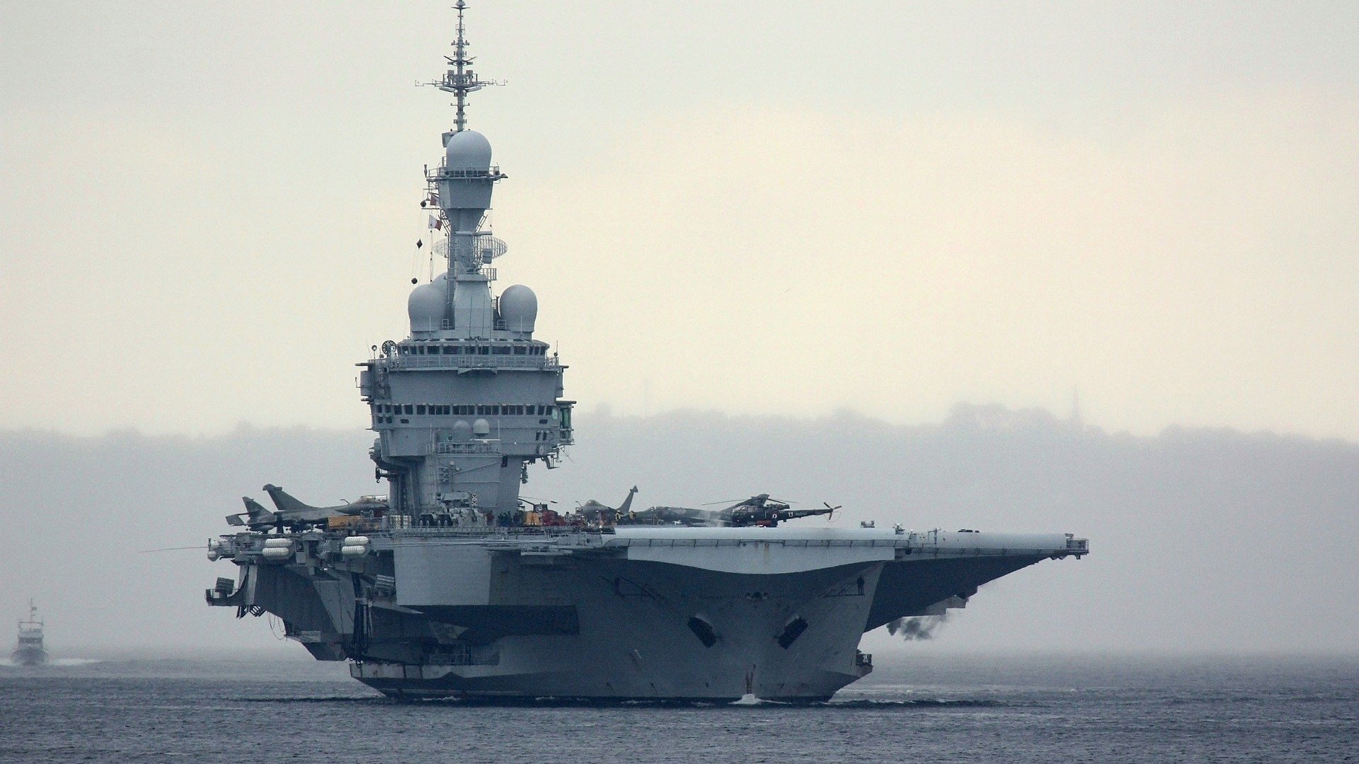 French Aircraft Carrier Charles De Gaulle (R91) Backgrounds, Compatible - PC, Mobile, Gadgets| 1920x1080 px