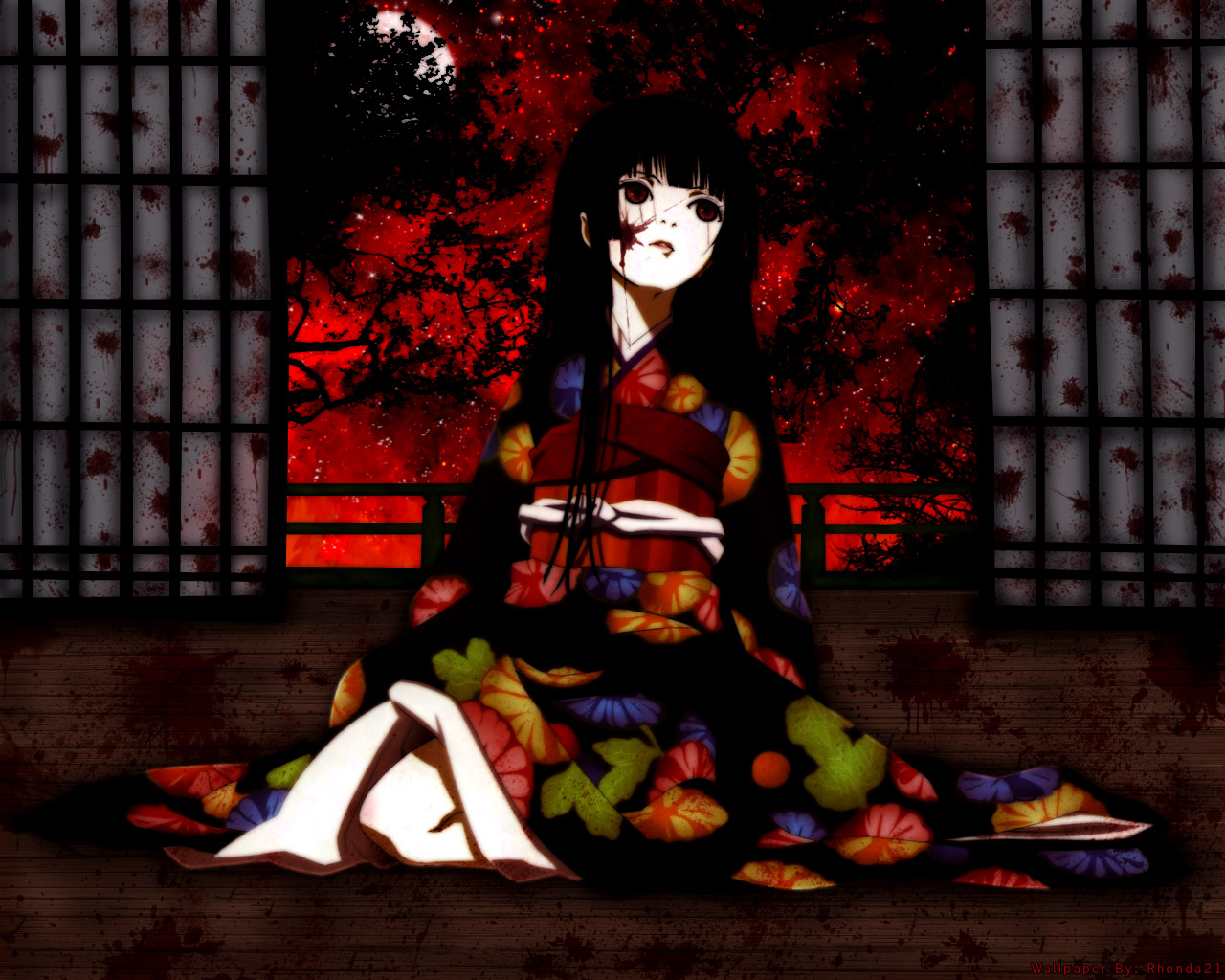 Адская девочка мультсериала. Энма ай в кимоно. Адская девочка / Jigoku Shoujo.
