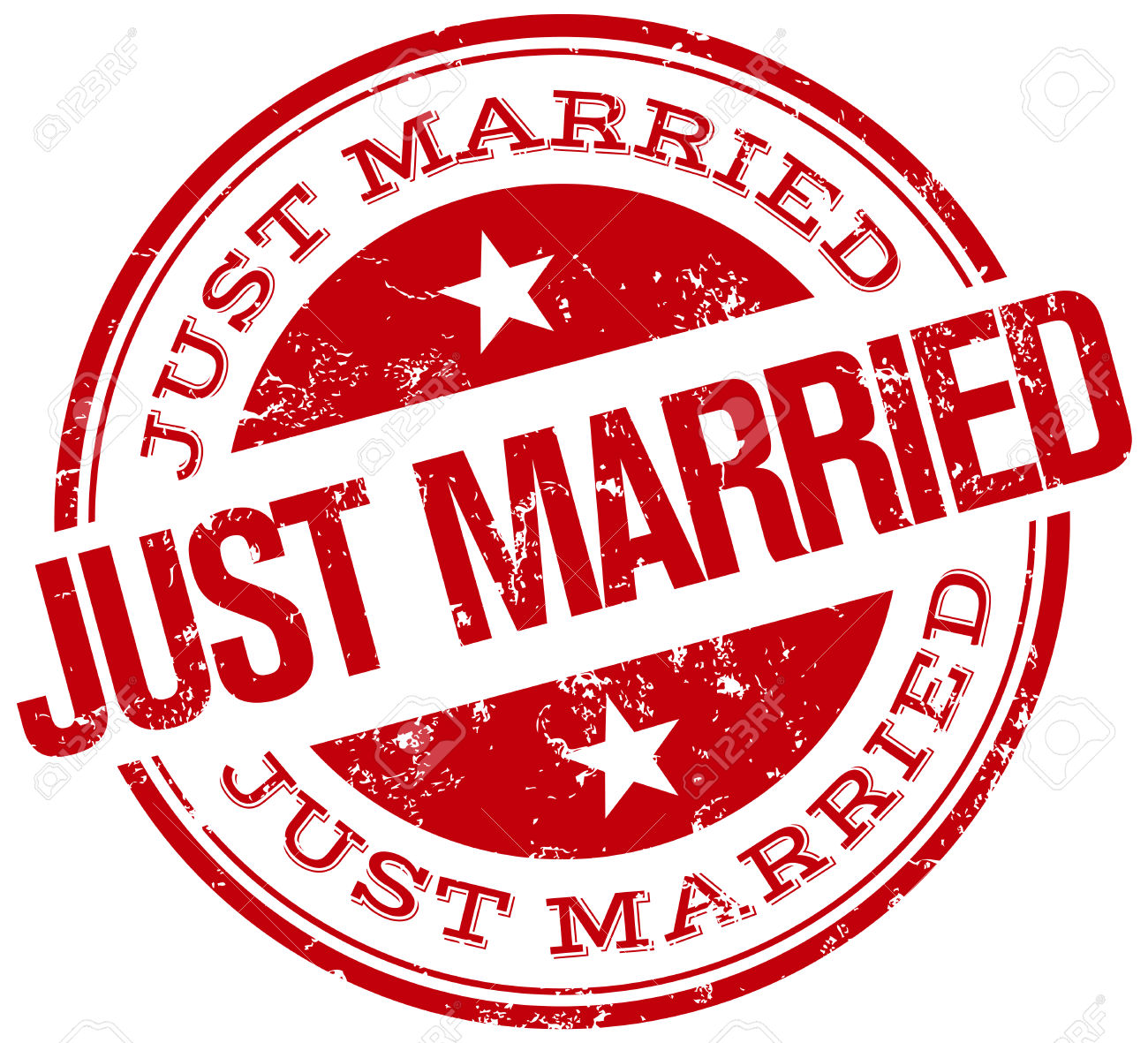 just married stamp. 