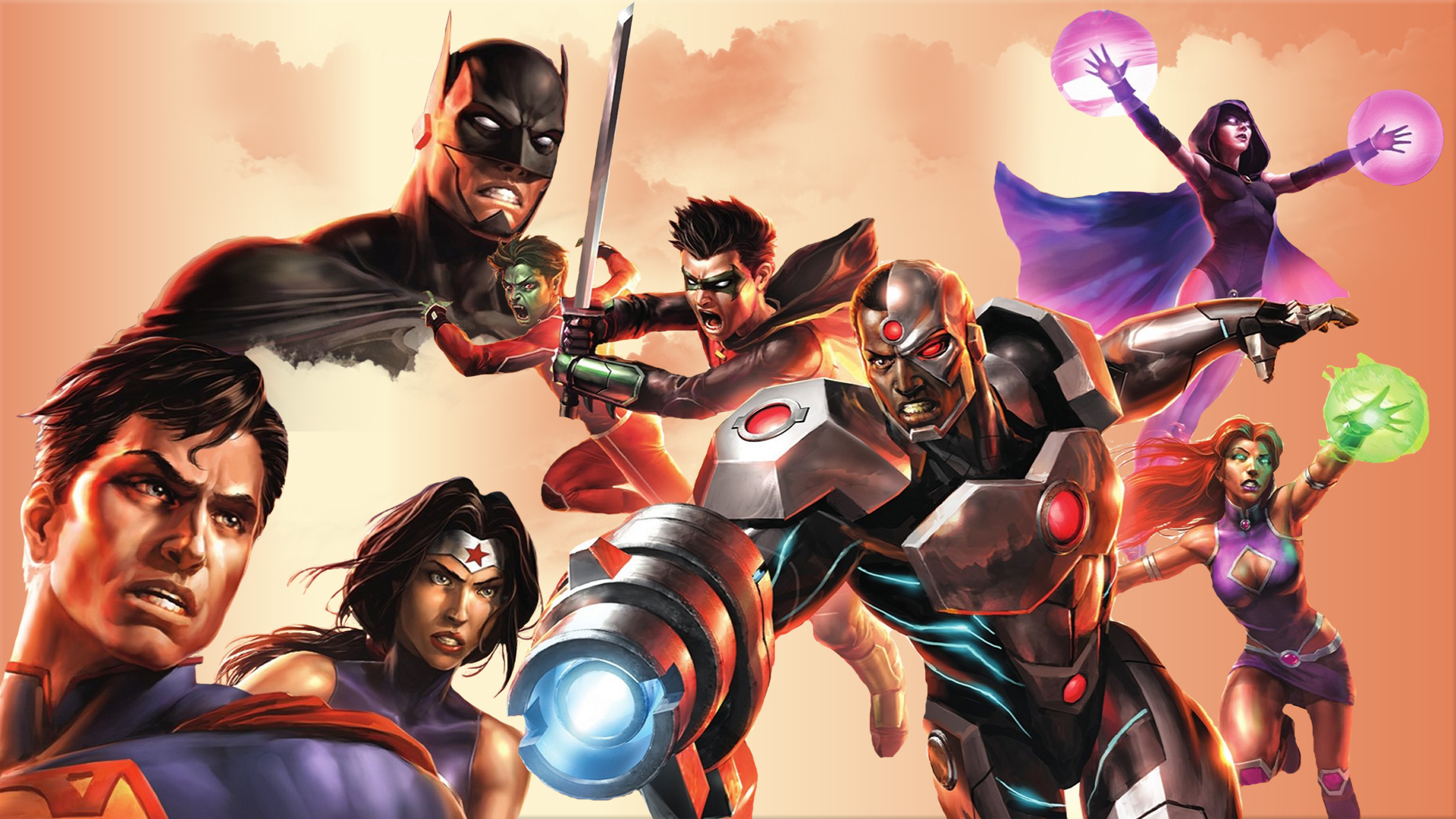 Nice wallpapers Justice League Vs. Teen Titans 1920x1080px