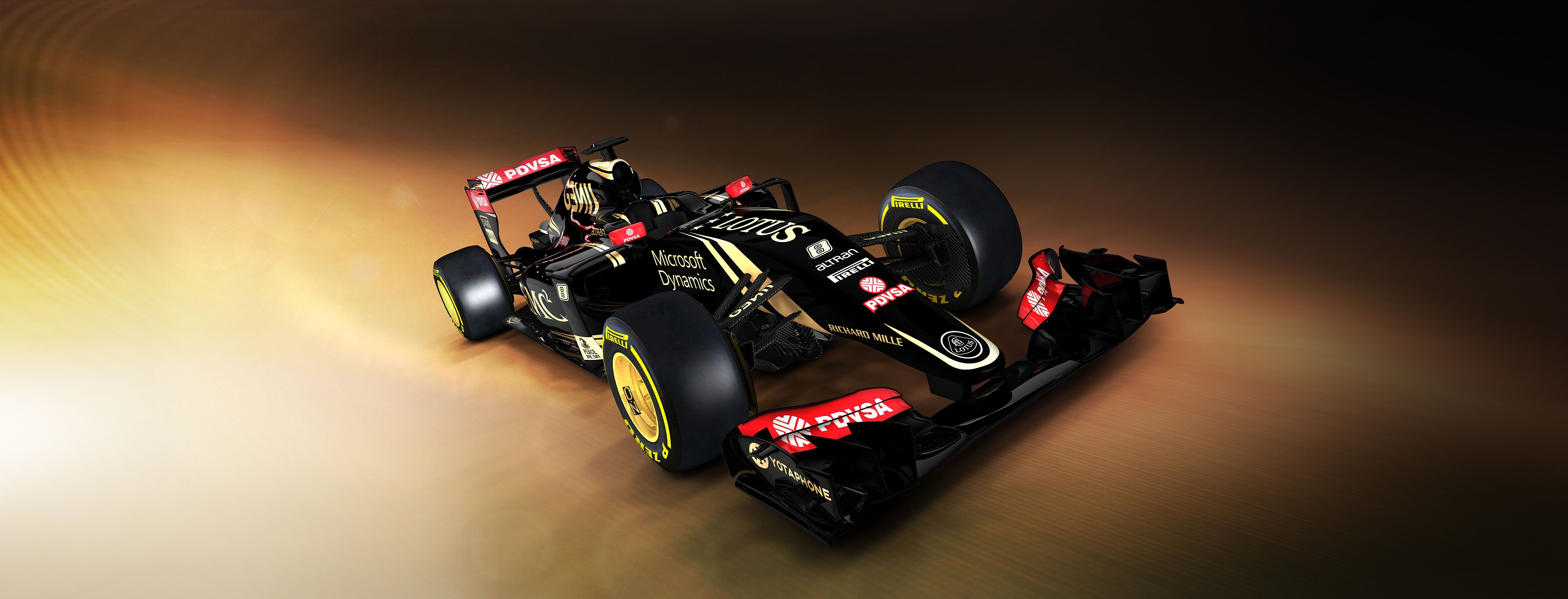 HD Quality Wallpaper | Collection: Vehicles, 3247x1240 Lotus E23 Formula 1