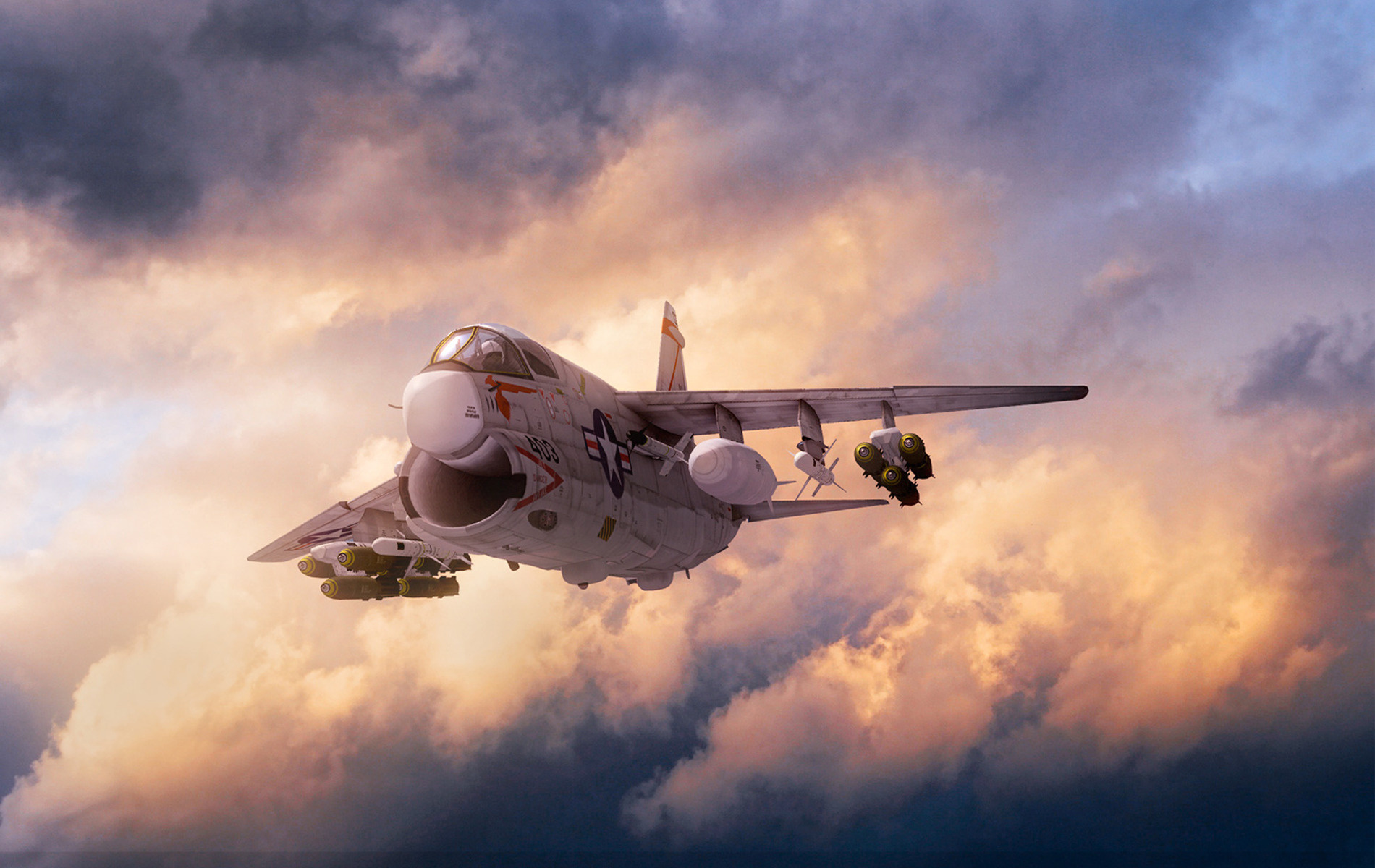 HD Quality Wallpaper | Collection: Military, 1900x1200 LTV A-7 Corsair II