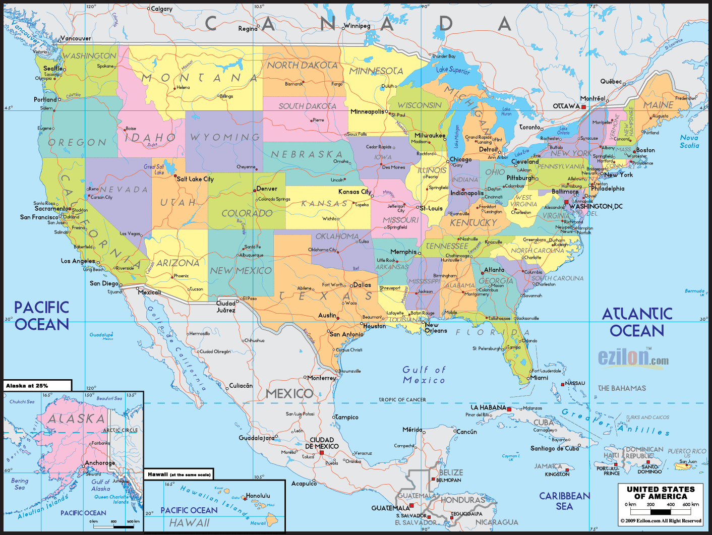 Images of Map Of The Usa | 1412x1061