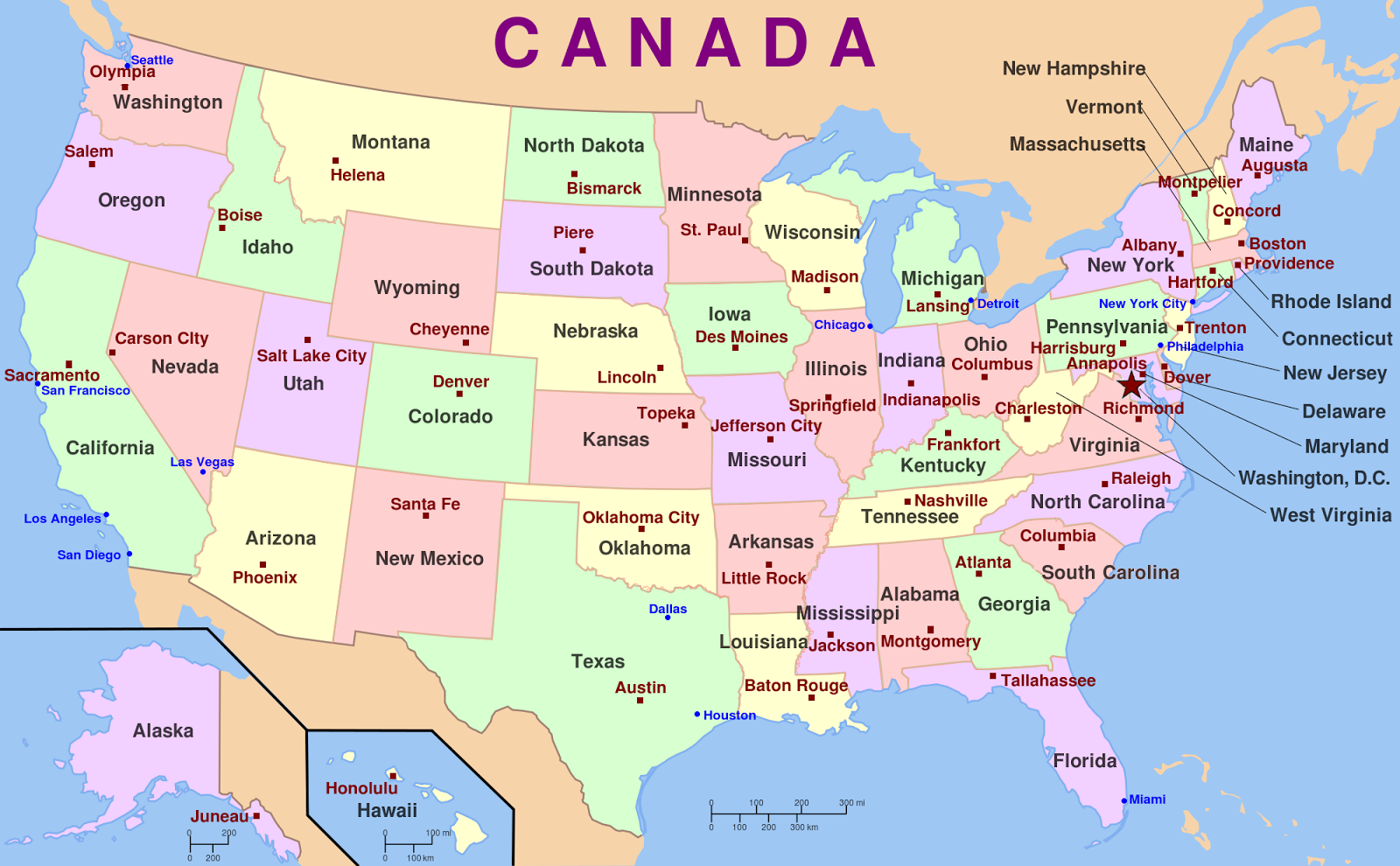 Nice Images Collection: Map Of The Usa Desktop Wallpapers