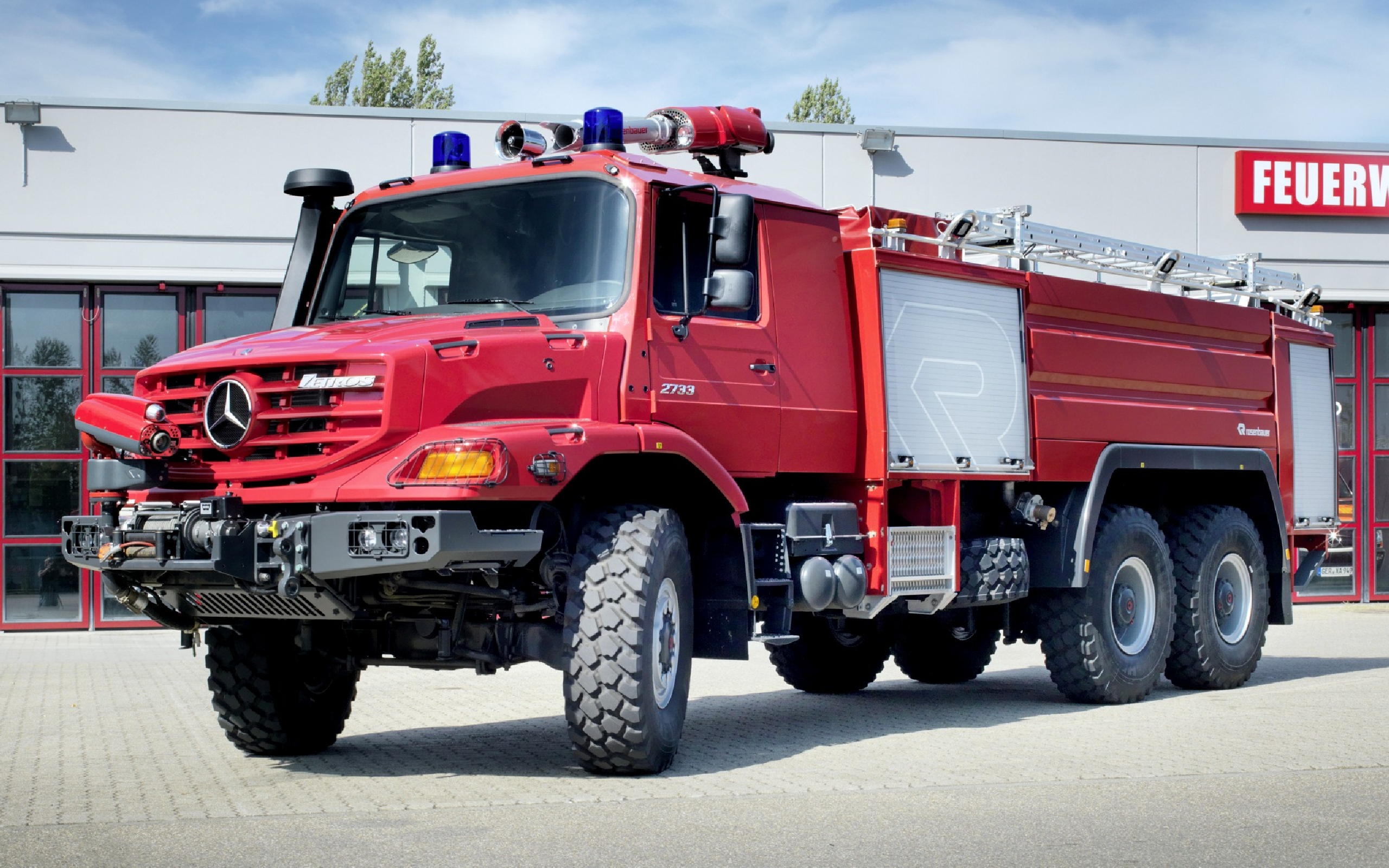 HD Quality Wallpaper | Collection: Vehicles, 2560x1600 Mercedes-benz Fire Truck