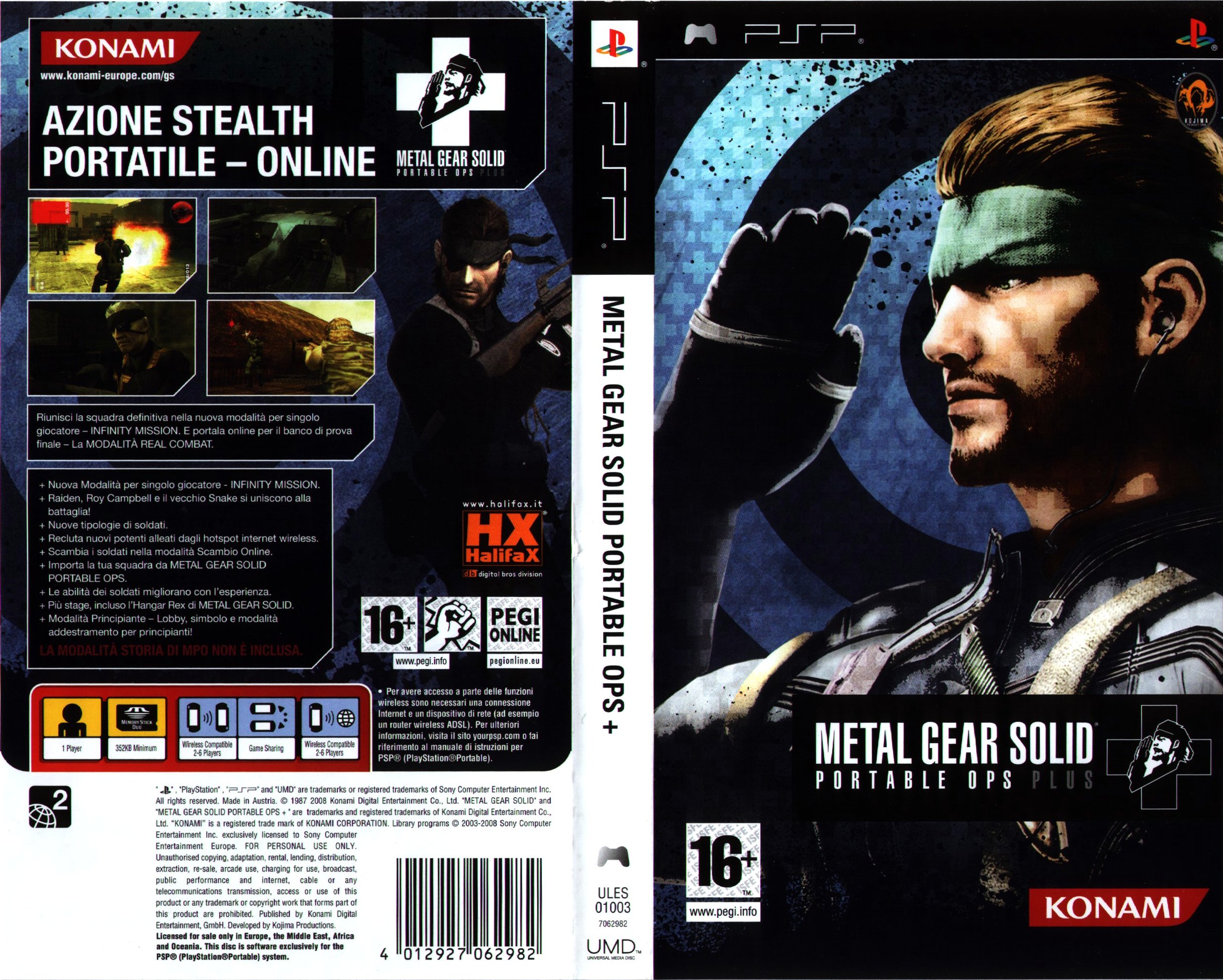 Metal Gear Solid: Portable Ops Plus - Cover Ita. 