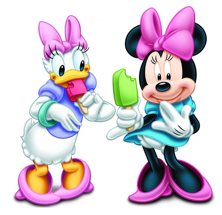 HD Quality Wallpaper | Collection: Cartoon, 736x714 Minnie Mouse & Daisy Duck