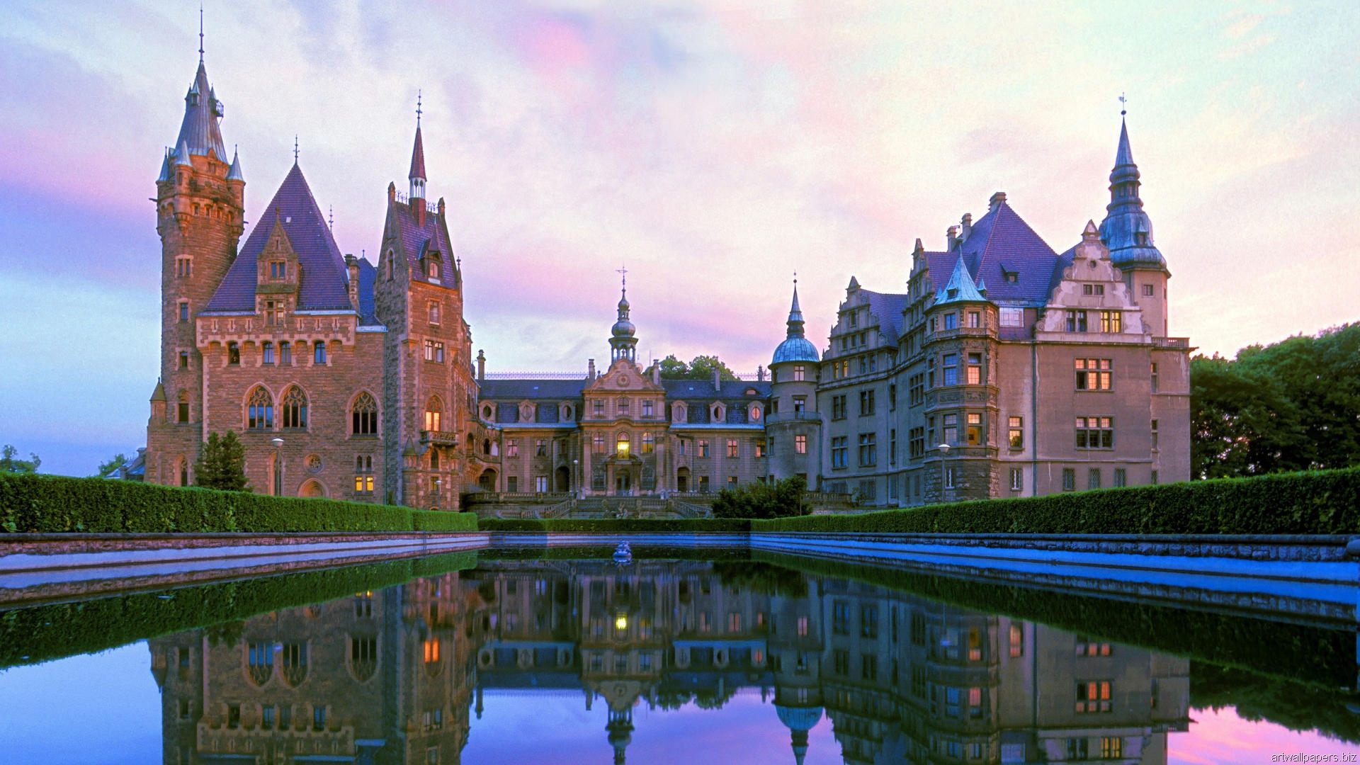HD Quality Wallpaper | Collection: Man Made, 1920x1080 Moszna Castle