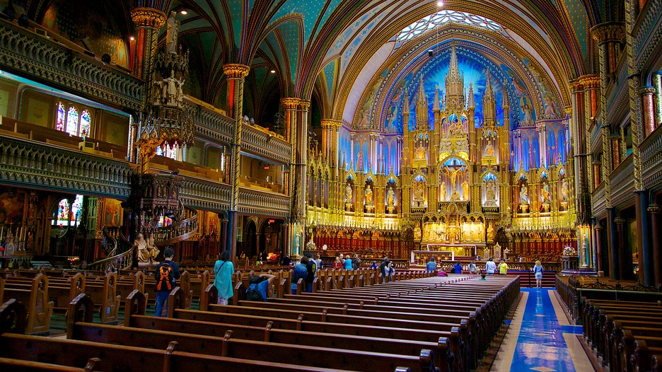 Notre Dame Basilica In Montreal Backgrounds, Compatible - PC, Mobile, Gadgets| 936x526 px