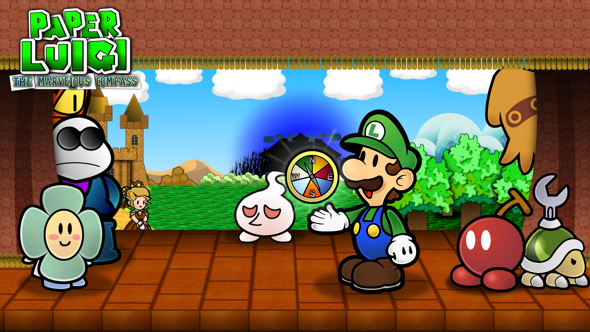 HD Quality Wallpaper | Collection: Video Game, 1920x1080 Paper Luigi