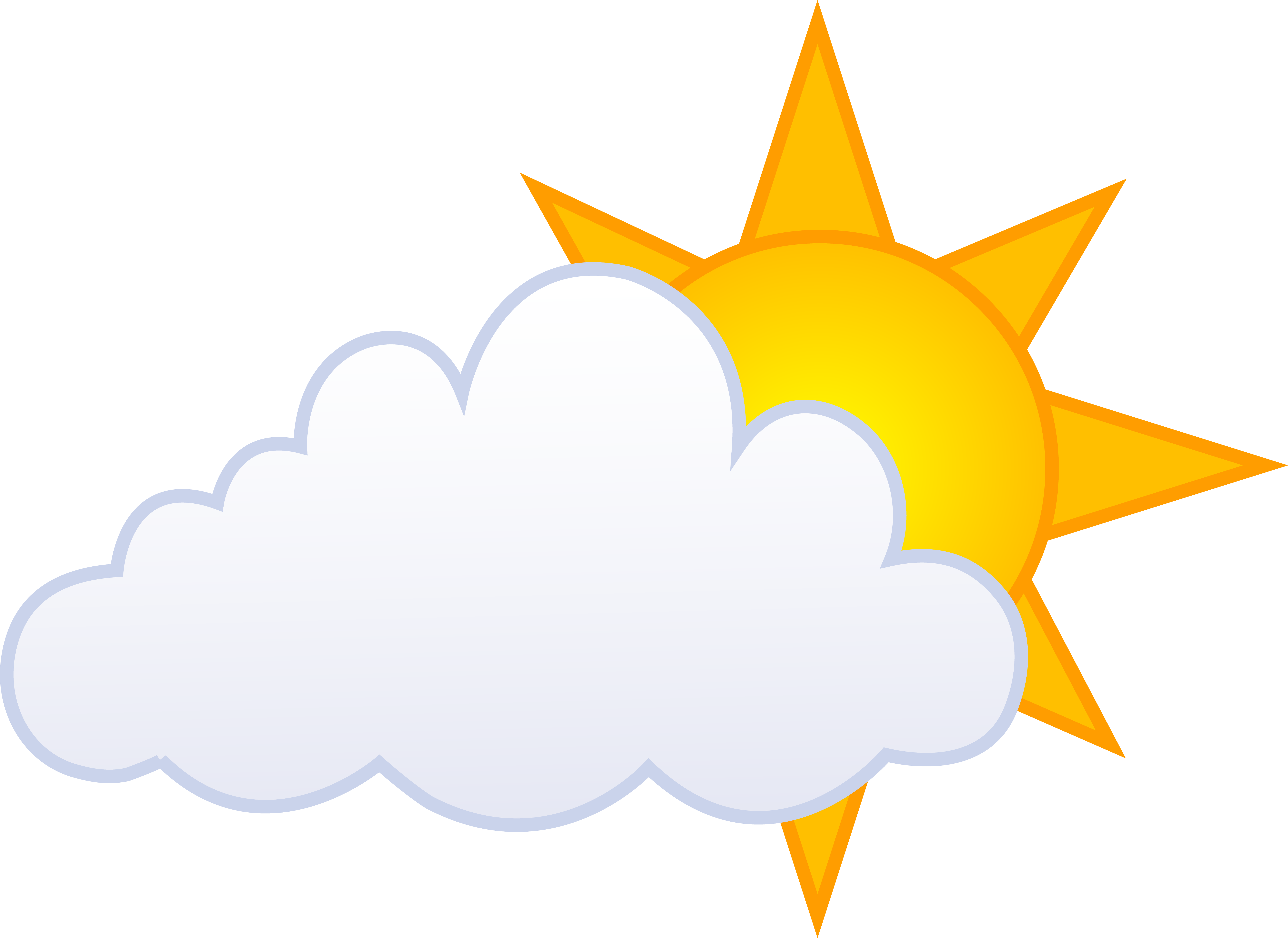 Partly cloudy weather clip art. 