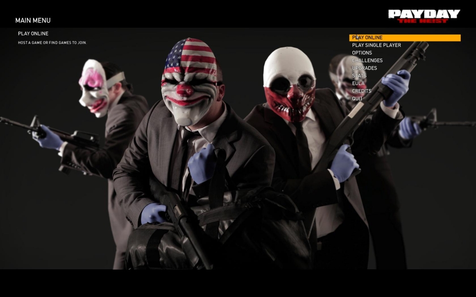 Nice Images Collection: Payday: The Heist Desktop Wallpapers