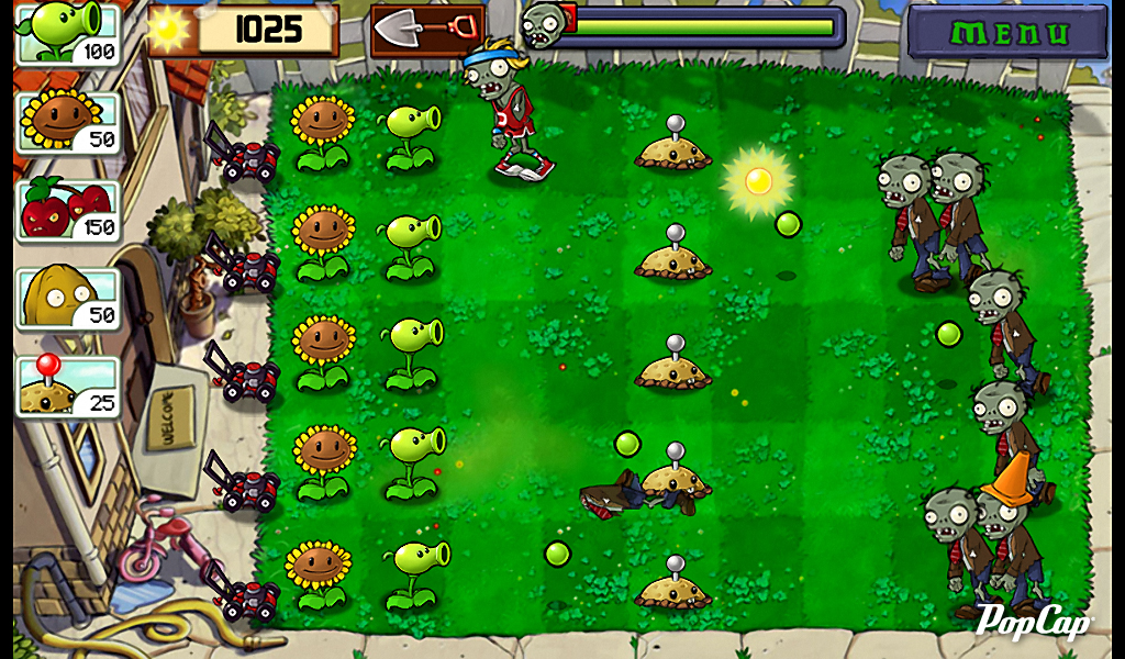 HD Quality Wallpaper | Collection: Video Game, 1024x600 Plants Vs. Zombies