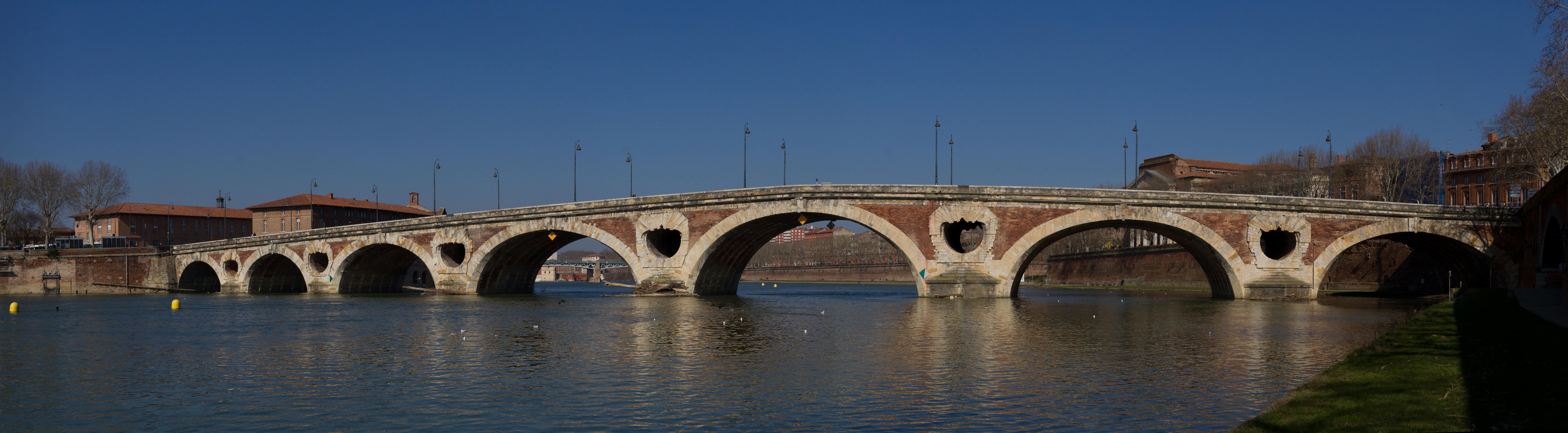 High Resolution Wallpaper | Pont Neuf, Toulouse 8068x2232 px