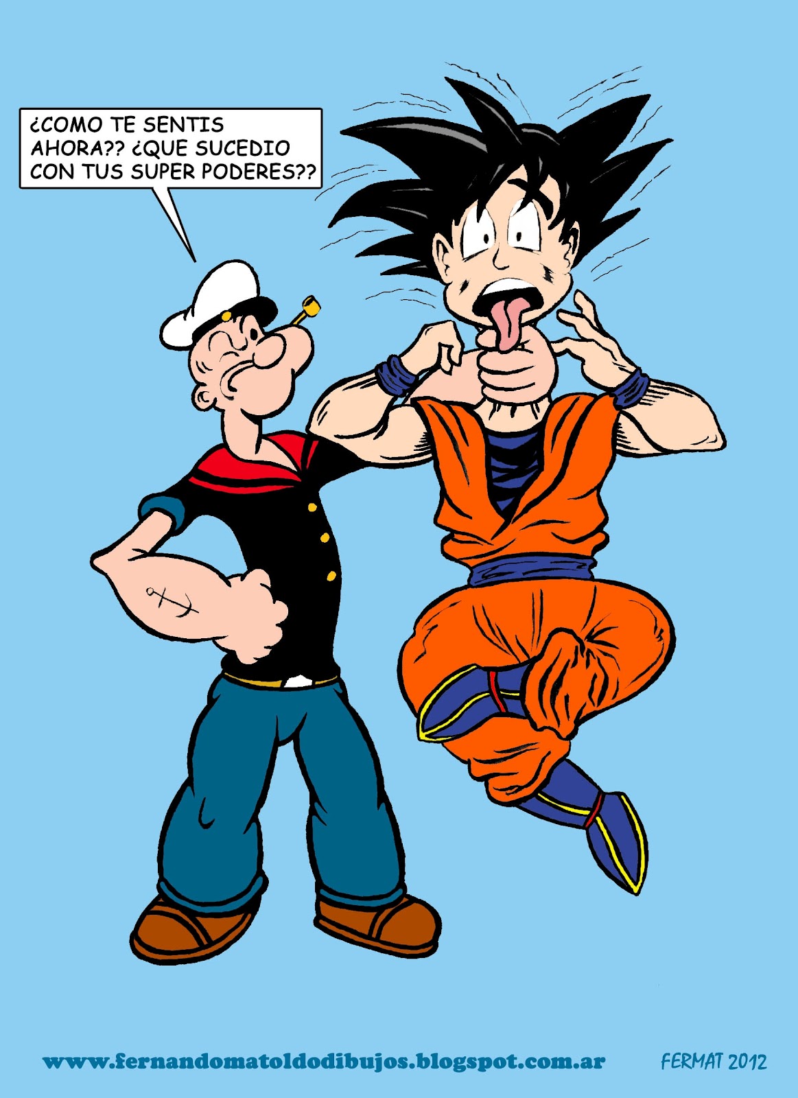 Popeye Vs Goku Image Wallpaper for Sony XPeria Z2. 