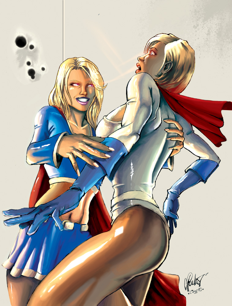 Nice Images Collection: Powergirl Vs. Supergirl Desktop Wallpapers