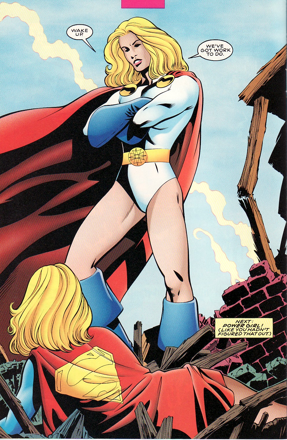Nice wallpapers Powergirl Vs. Supergirl 993x1522px