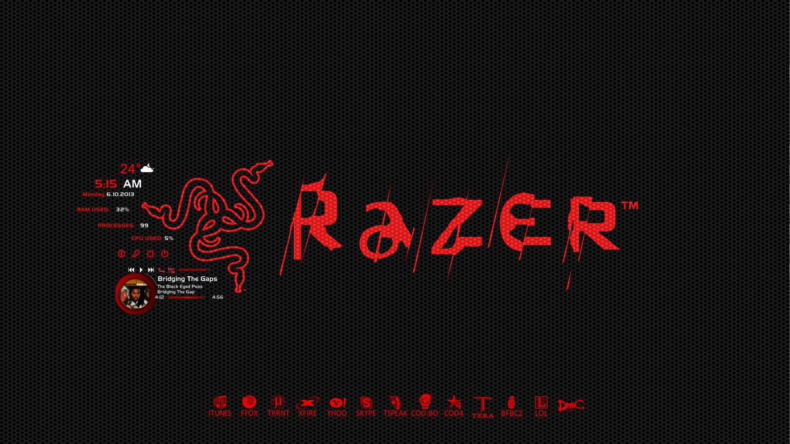 Razer Red Backgrounds on Wallpapers Vista