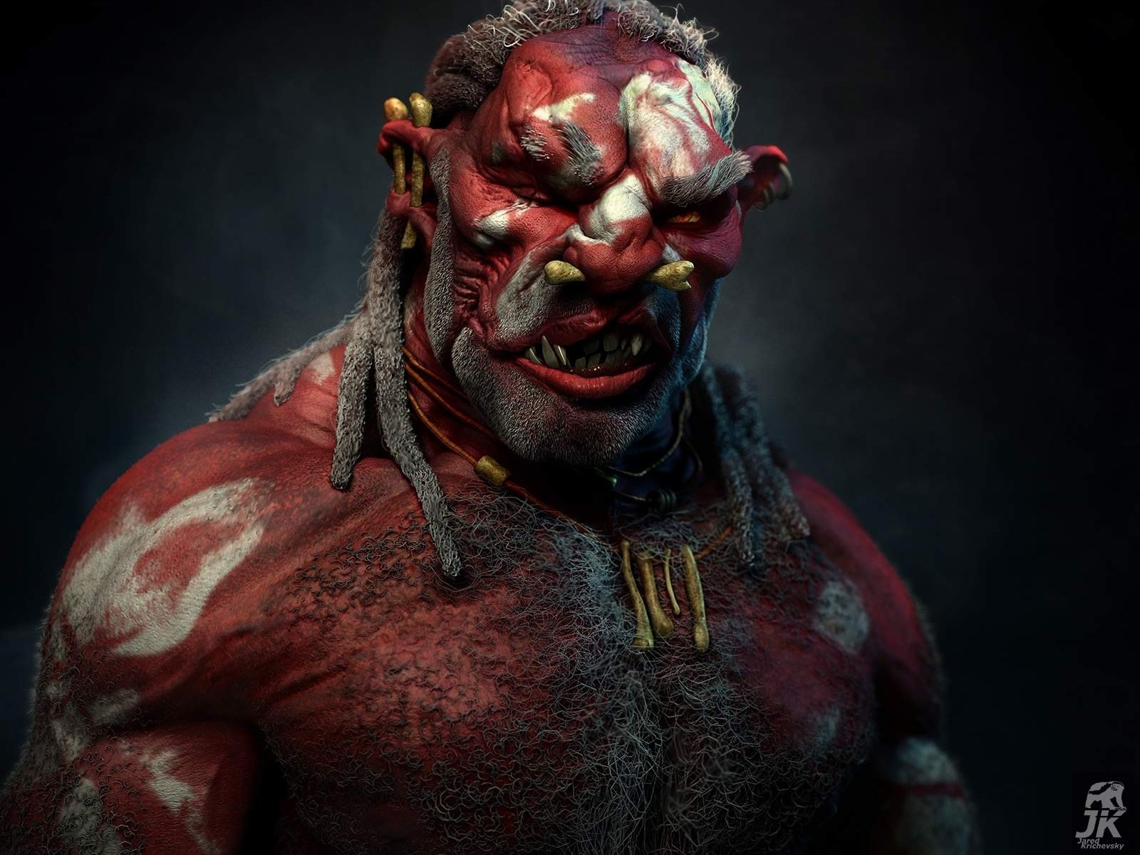 Nice Images Collection: Red Orc's Rage Desktop Wallpapers