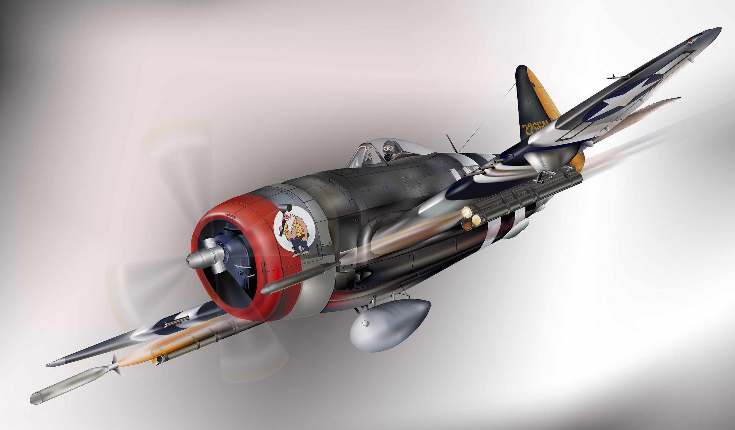 HD Quality Wallpaper | Collection: Military, 2560x1498 Republic P-47 Thunderbolt