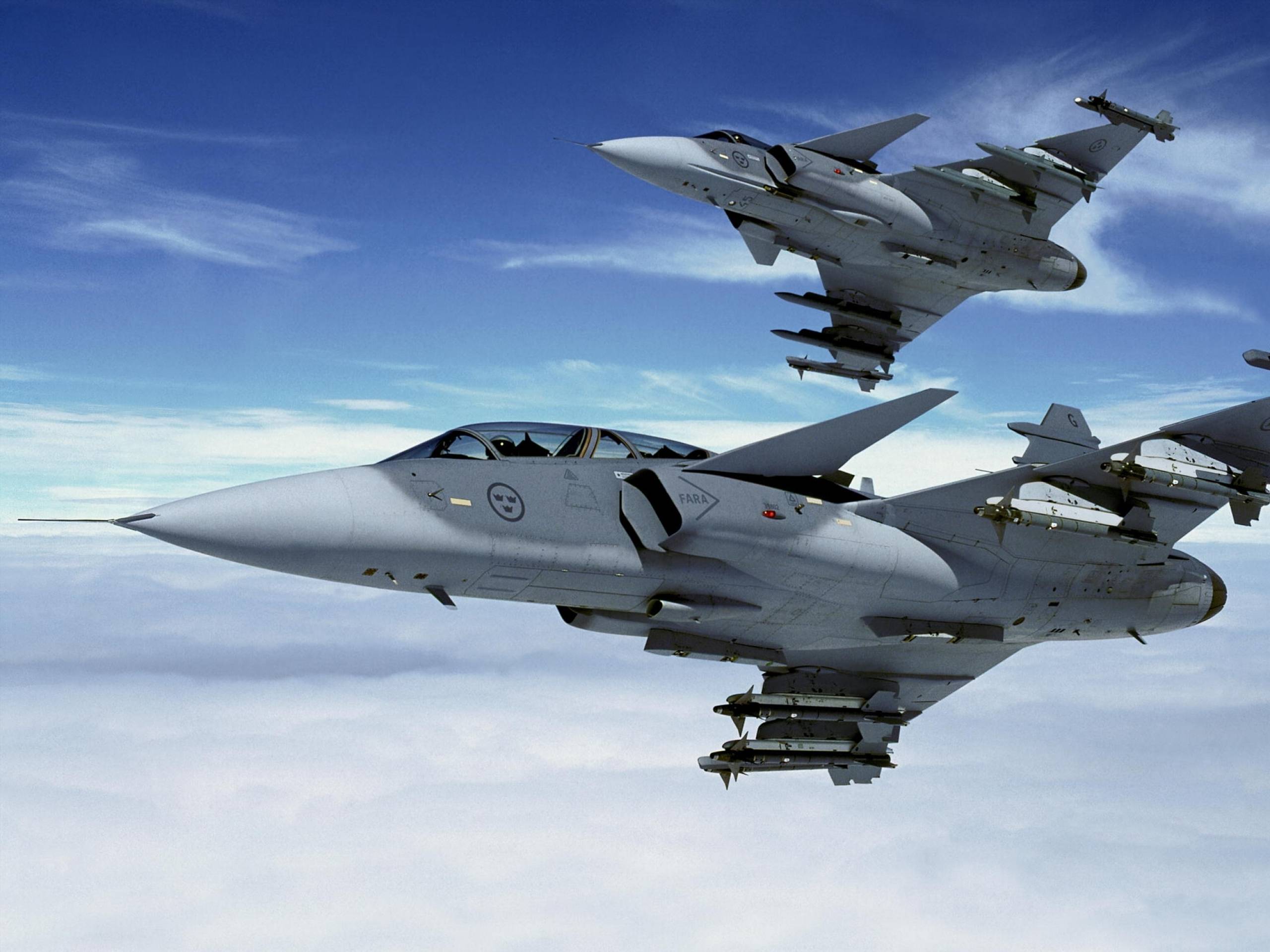 HD Quality Wallpaper | Collection: Military, 2560x1920 Saab JAS 39 Gripen