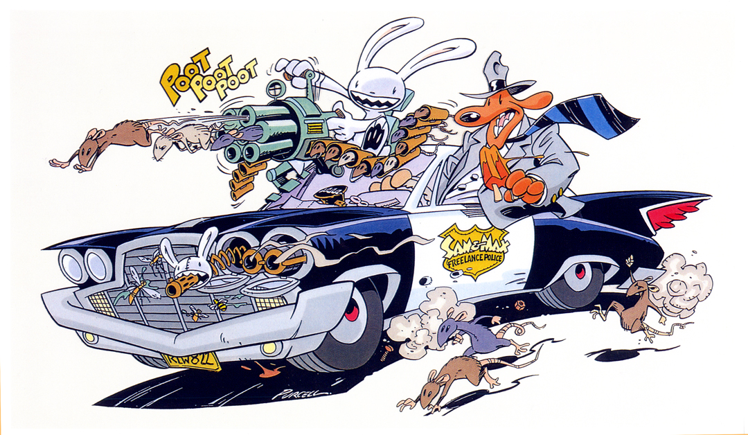I did this ink and marker image to help promote the Sam & Max animated ...