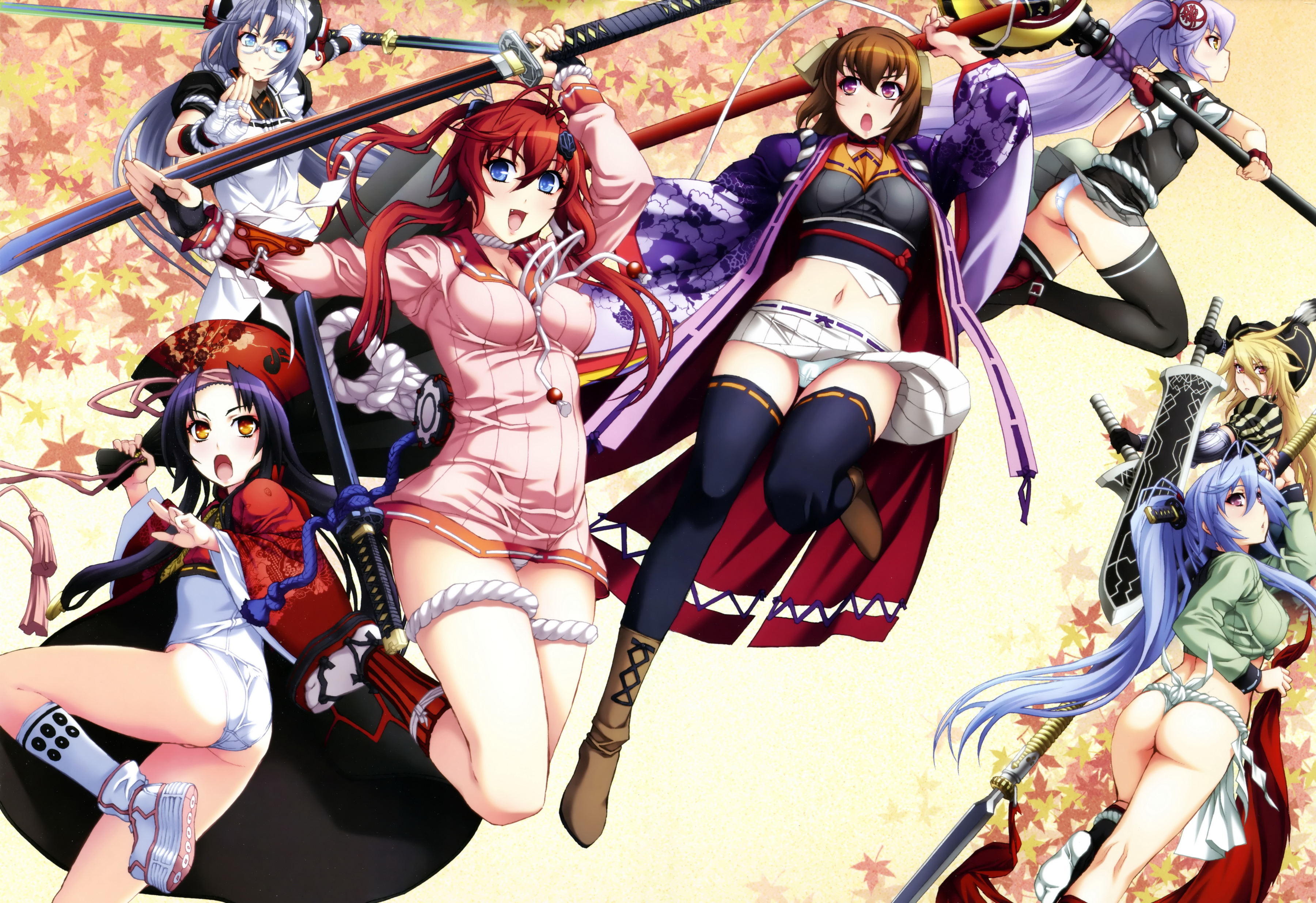 HD Quality Wallpaper | Collection: Anime, 3601x2470 Samurai Girls