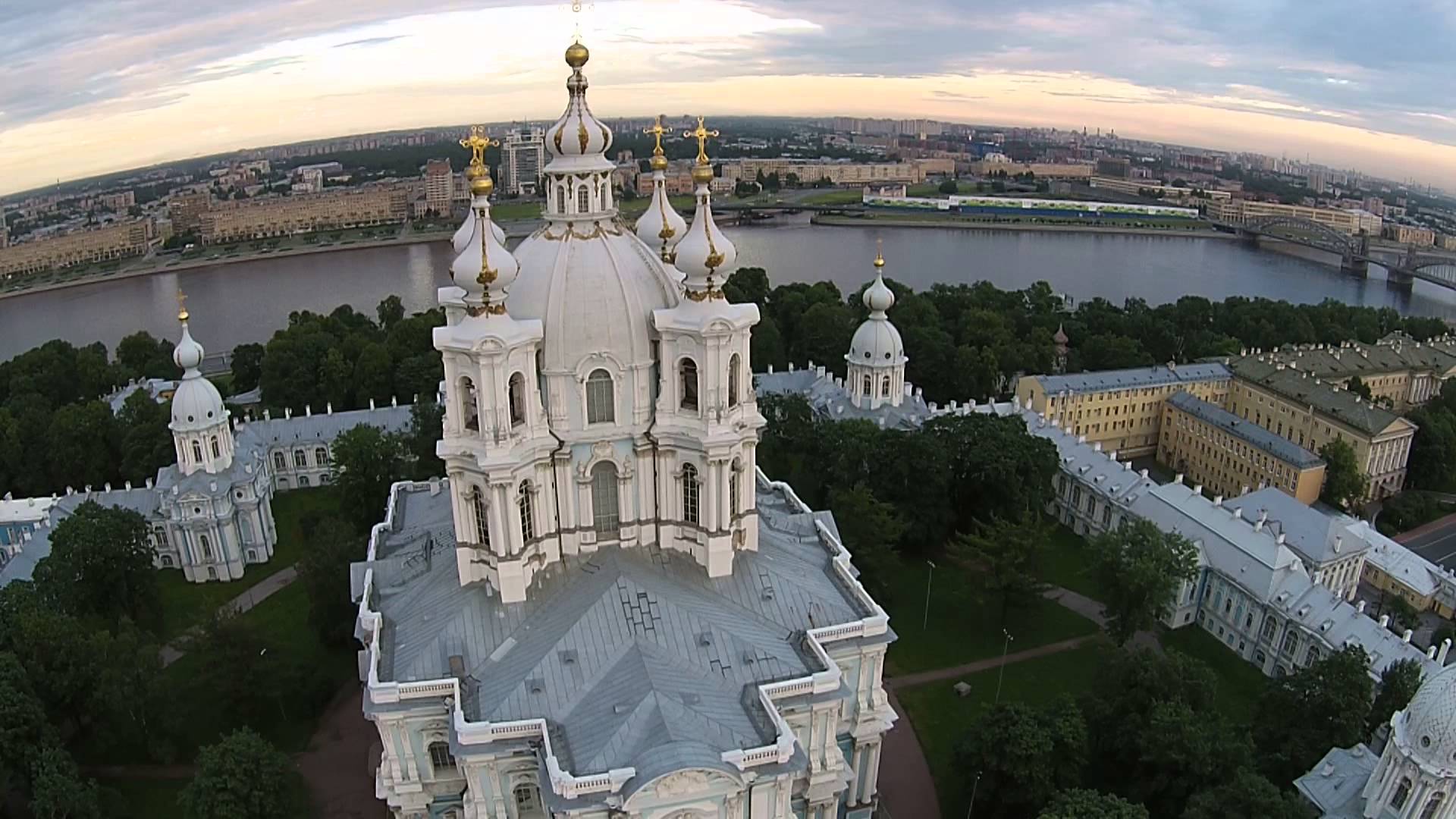 Smolny Cathedral Backgrounds, Compatible - PC, Mobile, Gadgets| 1920x1080 px