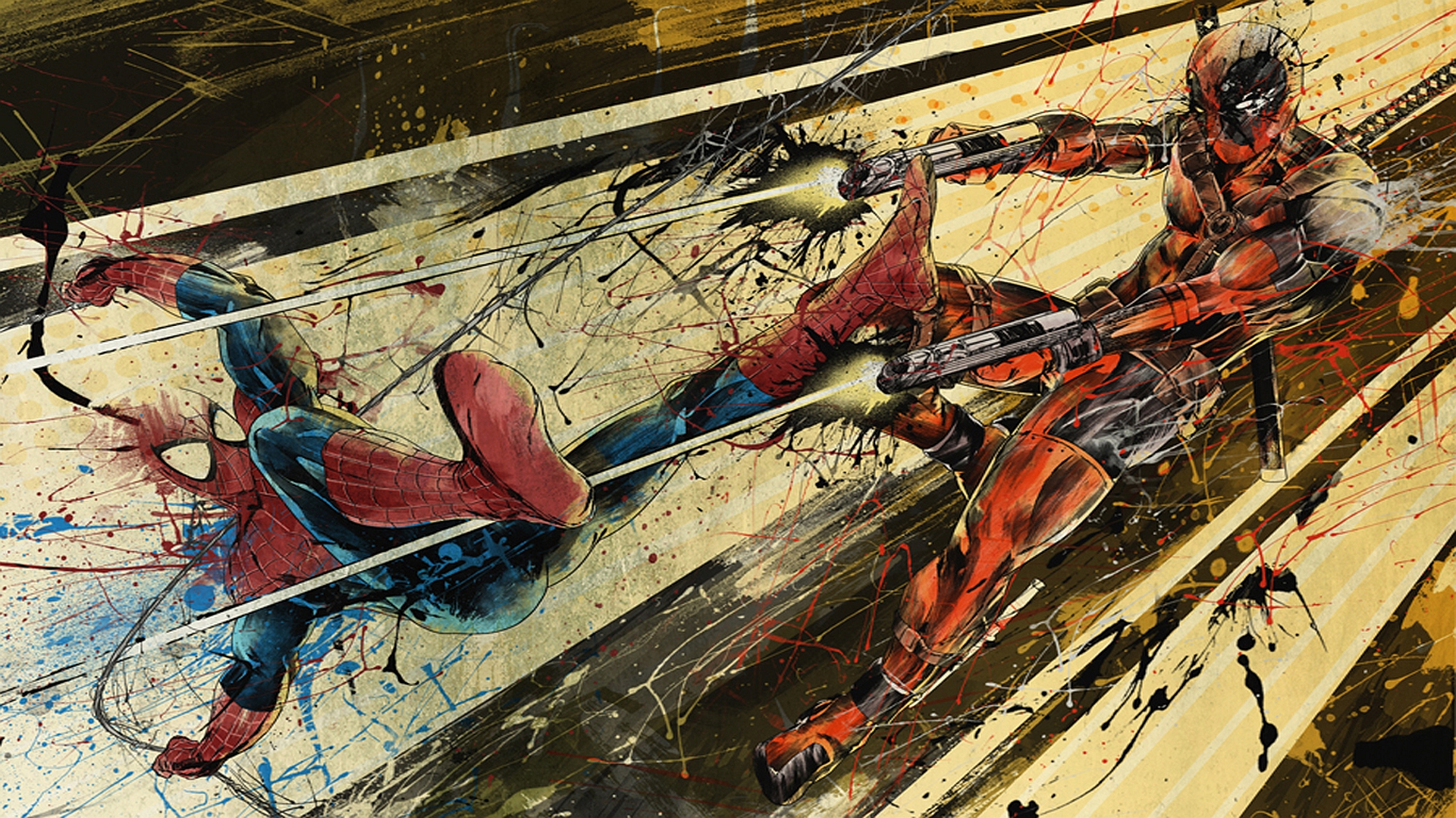 Nice wallpapers Spiderman Vs Deadpool 1920x1079px