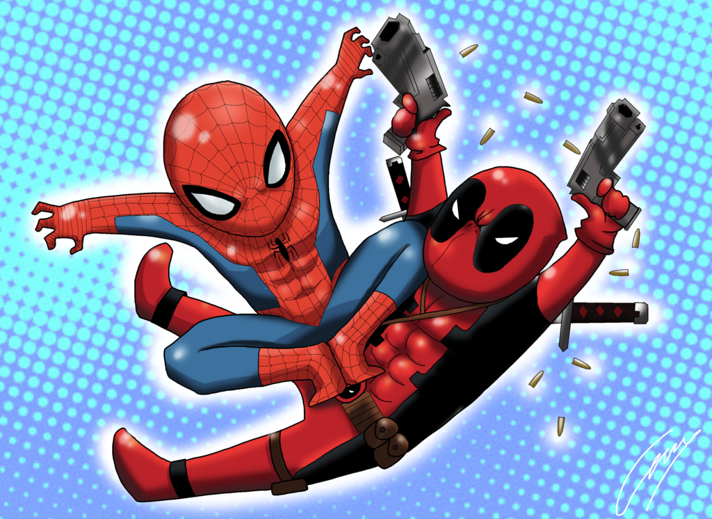 HD Quality Wallpaper | Collection: Comics, 1024x746 Spiderman Vs Deadpool