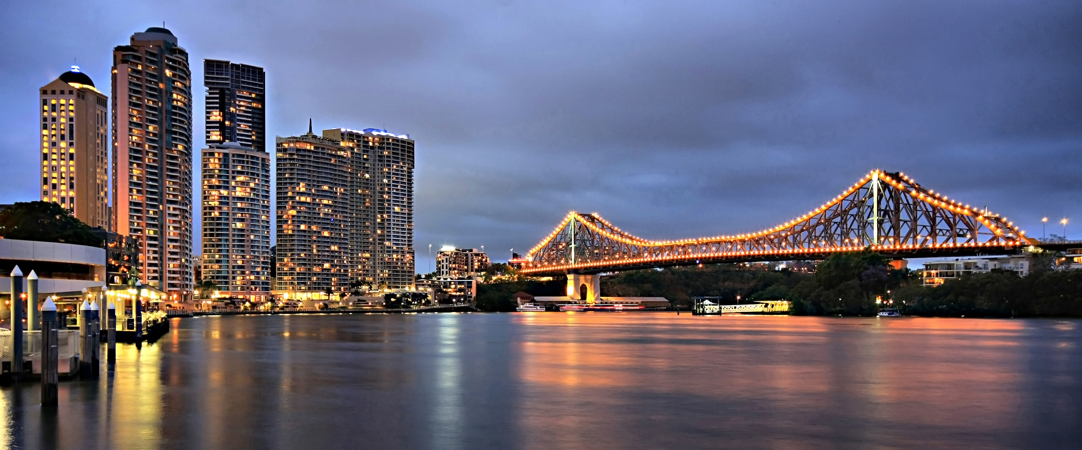 HD Quality Wallpaper | Collection: Man Made, 3777x1573 Story Bridge