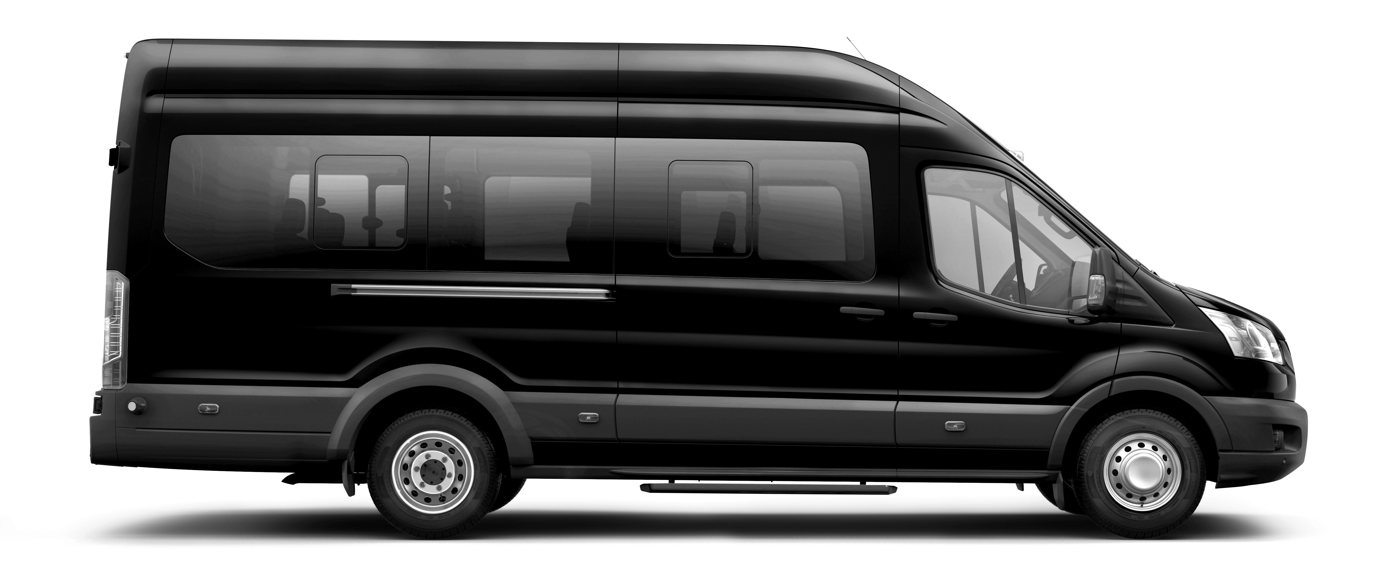 Чёрный Ford Transit микроавтобус
