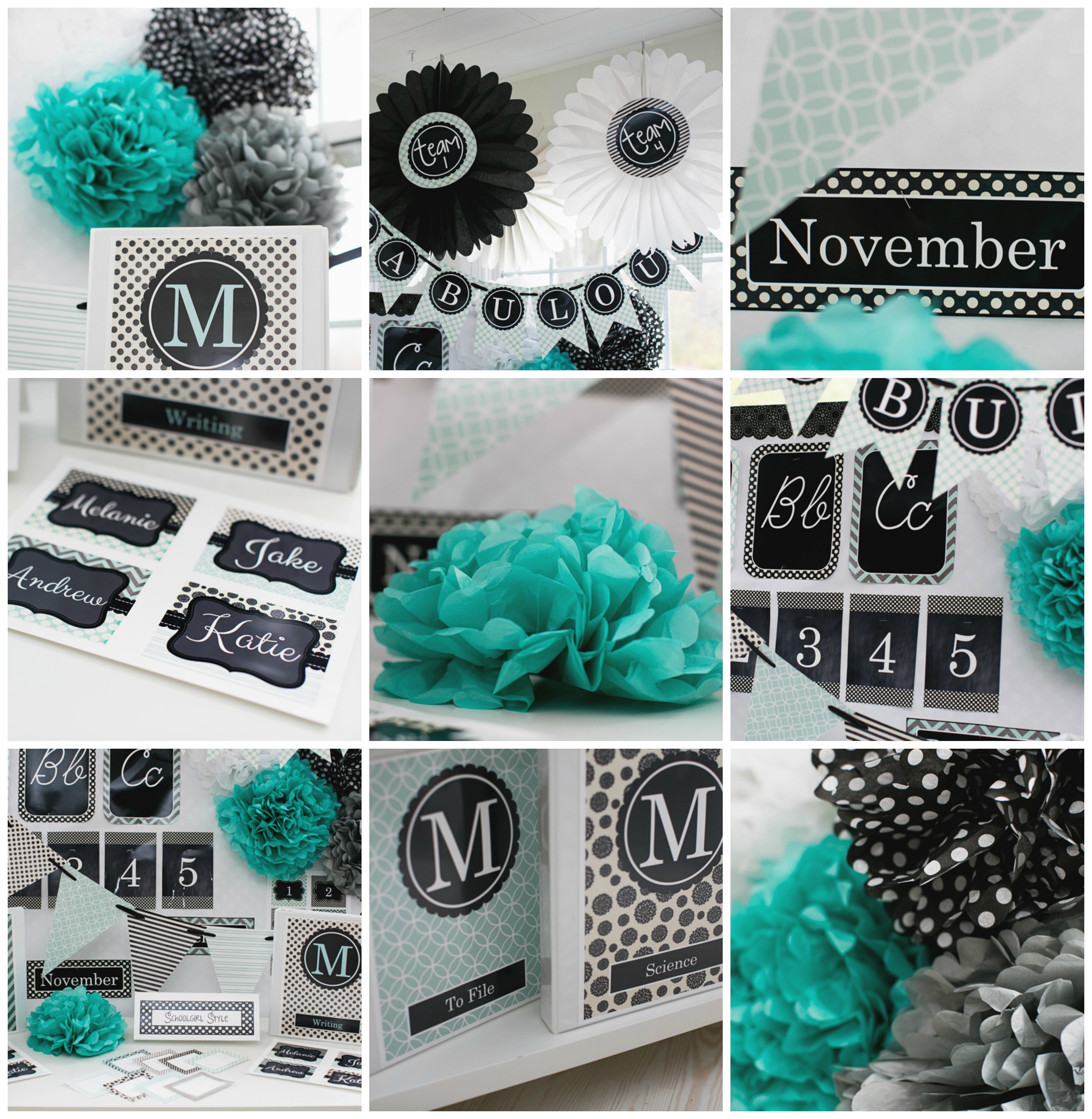 Turquoise Black Pics, Pattern Collection