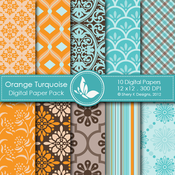Nice wallpapers Turquoise Orange 600x600px