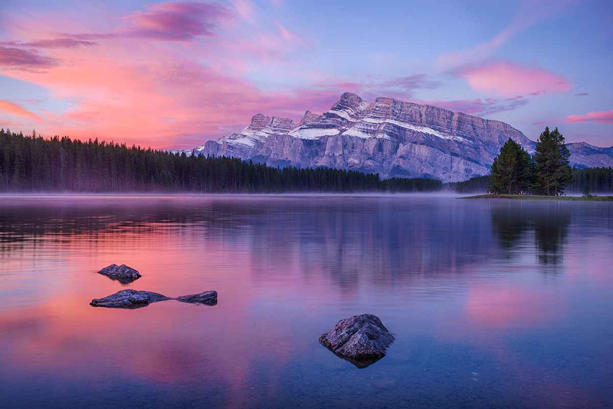Nice Images Collection: Two Jack Lake Desktop Wallpapers
