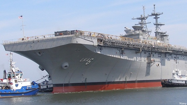 HD Quality Wallpaper | Collection: Military, 640x360 USS America (LHA-6)