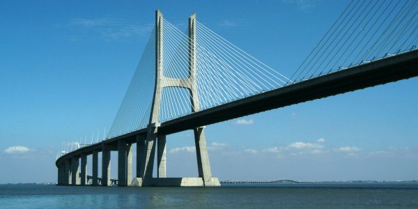 Vasco Da Gama Bridge Backgrounds, Compatible - PC, Mobile, Gadgets| 600x300 px